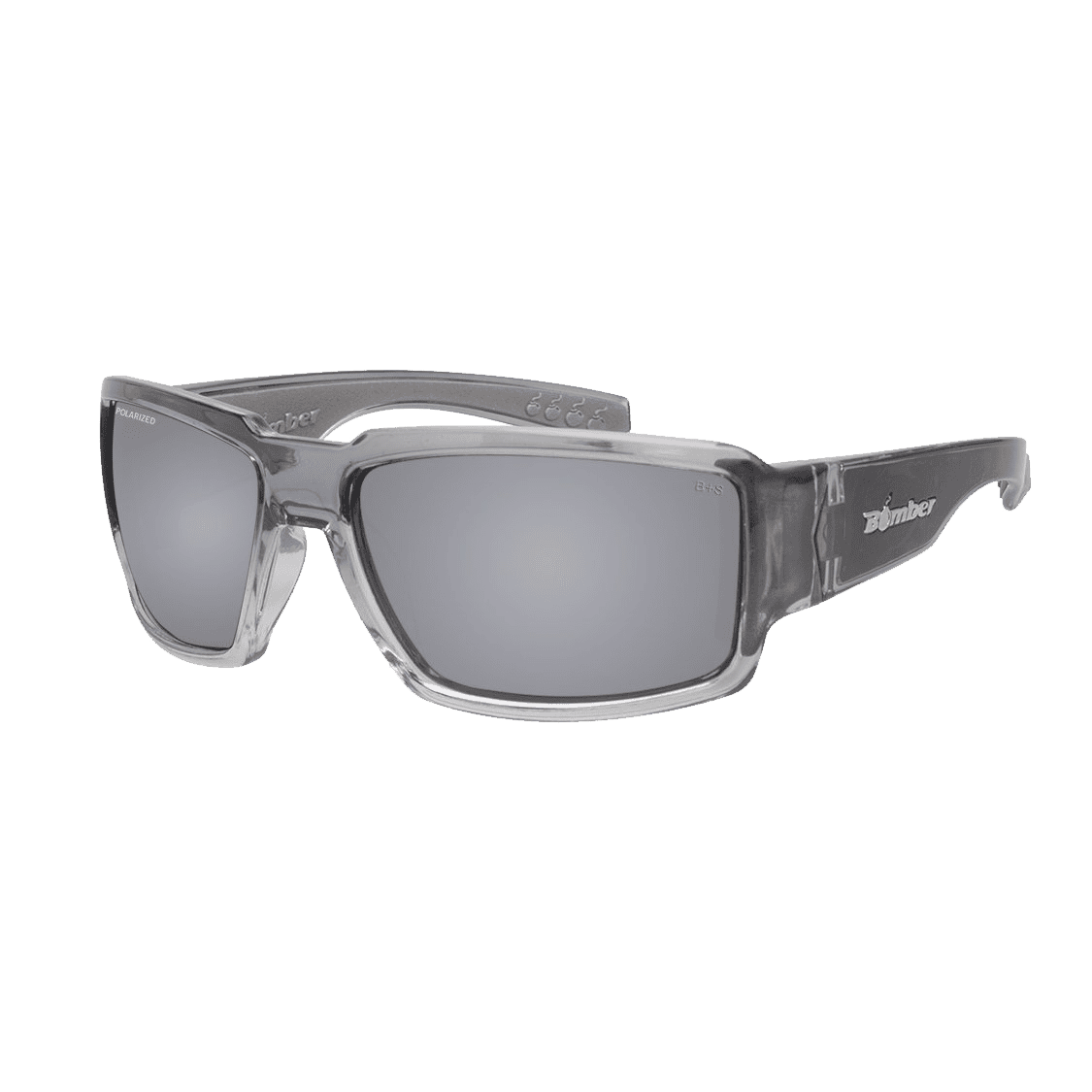 Boogie Bomb - Gafas de Sol Polarizadas Cristal Ahumado ANSI Z87+ 1 BG114 Boogie Bomb Gafas de Sol Polarizadas Cristal ahumado marco y espejo plateado lente Seguridad calificado ANSI Z87+ que flotan