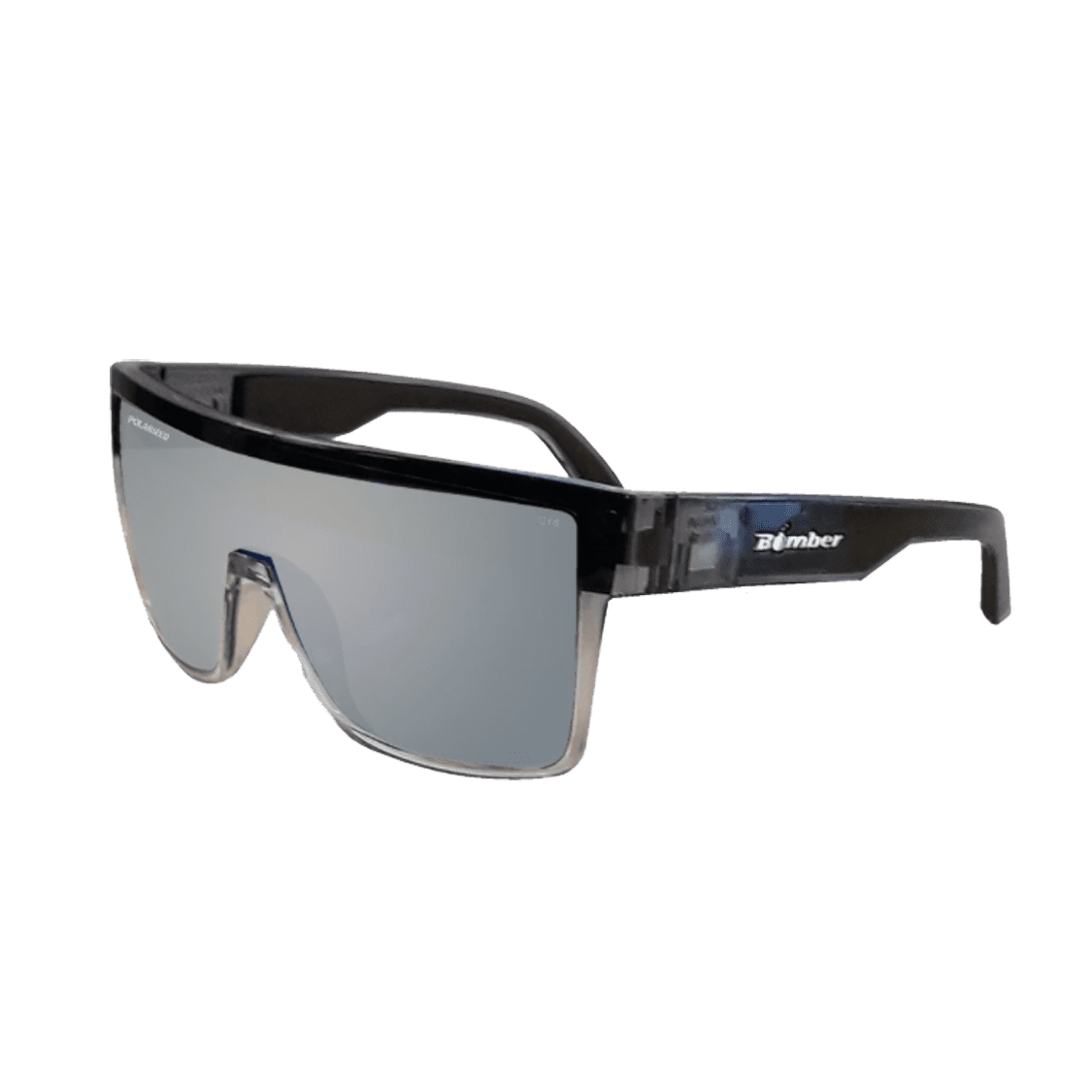 Buzz Bomb - Gafas de Sol Polarizadas Cristal Ahumado ANSI Z87+ 1 BZ114 Buzz Bomb Gafas de Sol Polarizadas Cristal ahumado marco y espejo plateado lente Seguridad calificado ANSI Z87+ que flotan