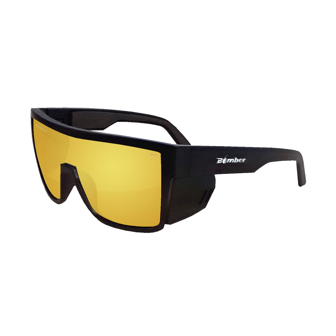 Buzz Bomb - Gafas de Sol Polarizadas Espejo ANSI Z87+ 2 BZ111GLD Buzz Bomb gafas de sol flotantes con lente de seguridad polarizado espejo oro
