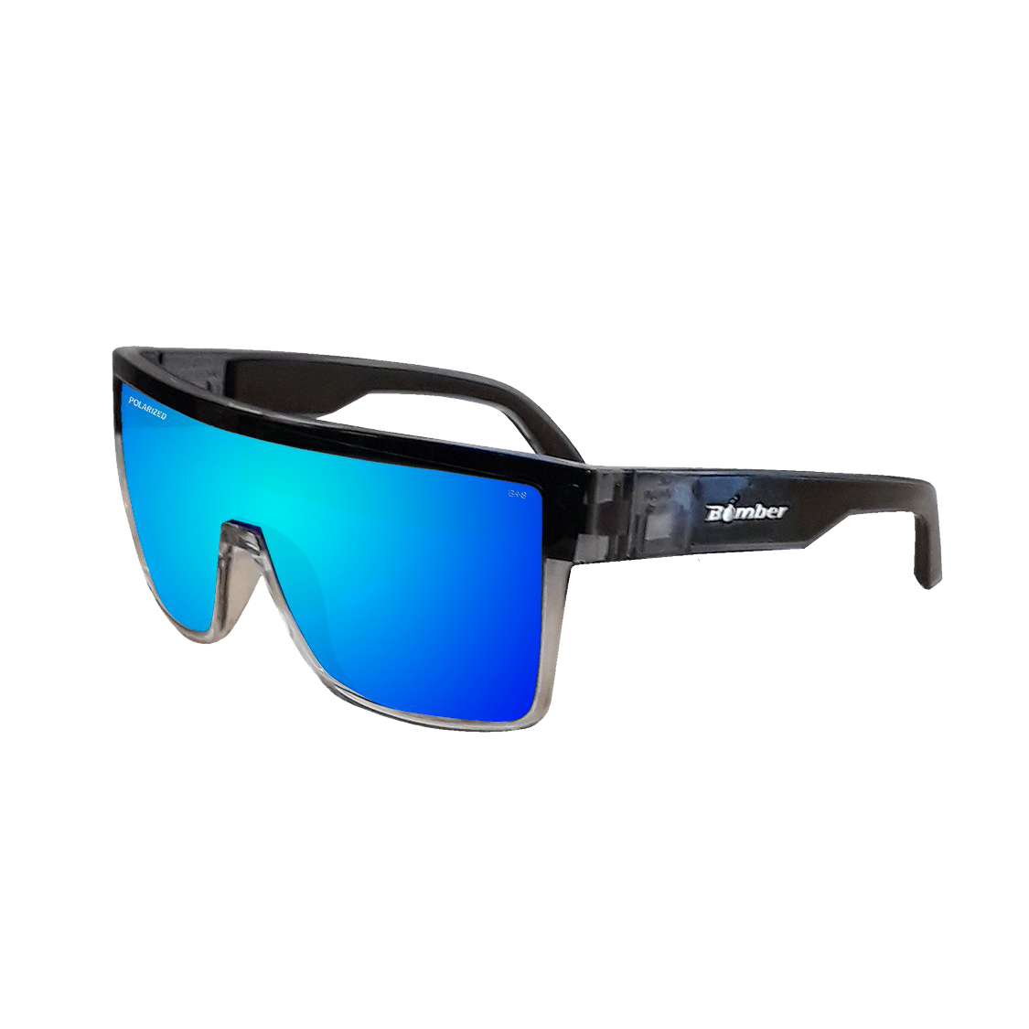 Buzz Bomb - Gafas de Sol Polarizadas Cristal Ahumado ANSI Z87+ 1 BZ114-ICE Buzz Bomb Gafas de Sol Polarizadas Cristal espejo azul ICE lente Seguridad calificado ANSI Z87+ que flotan